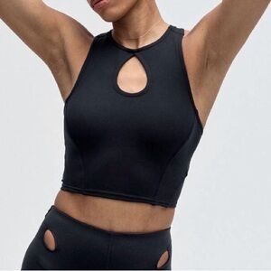 Lululemon Athletica Black Keyhole Crop Top
